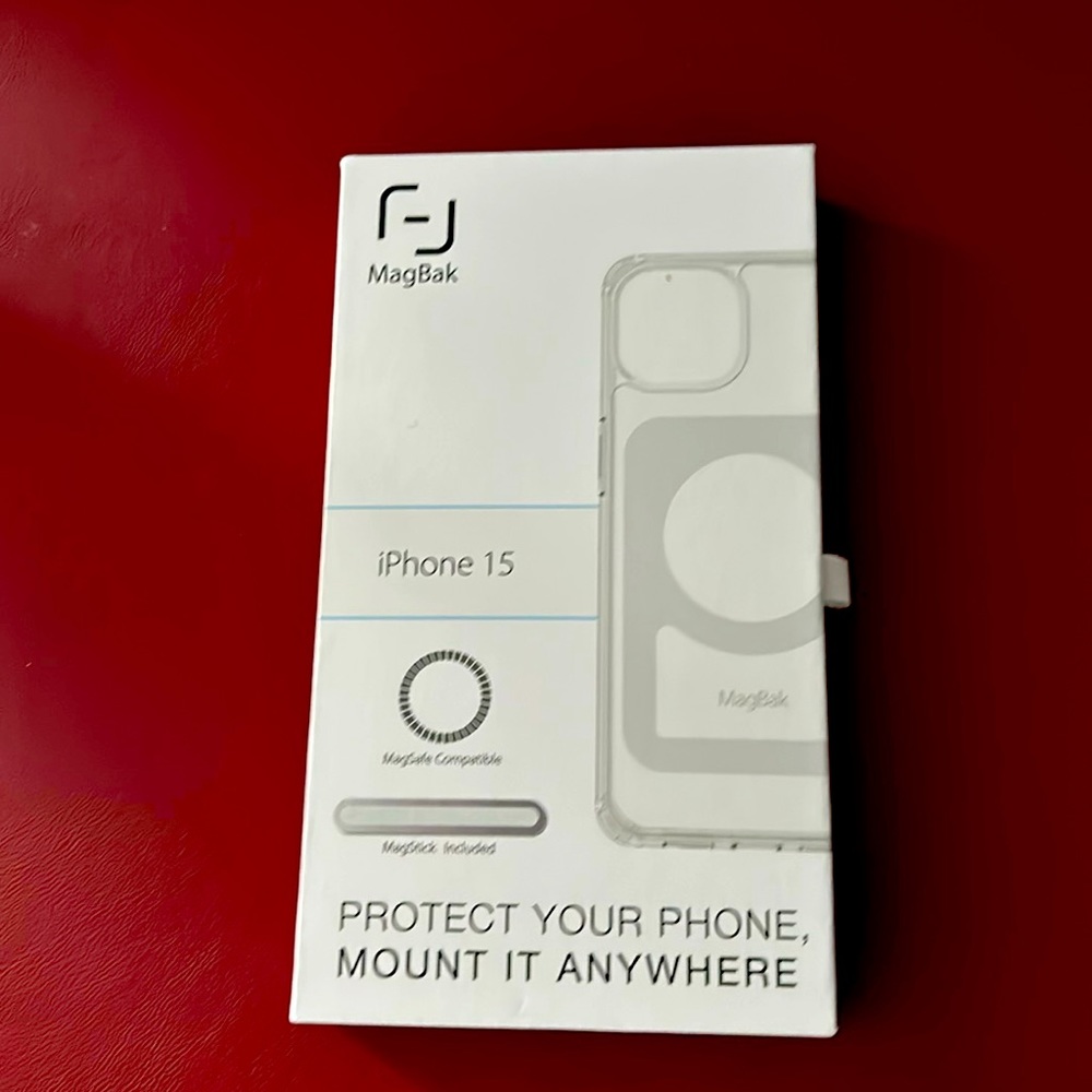 MagBak IPhone case, MagSafe compatible and magstick included, iPhone 15, 14, 13